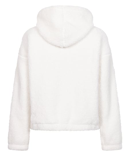 Polarowa bluza z kapturem Snuggle, Biały