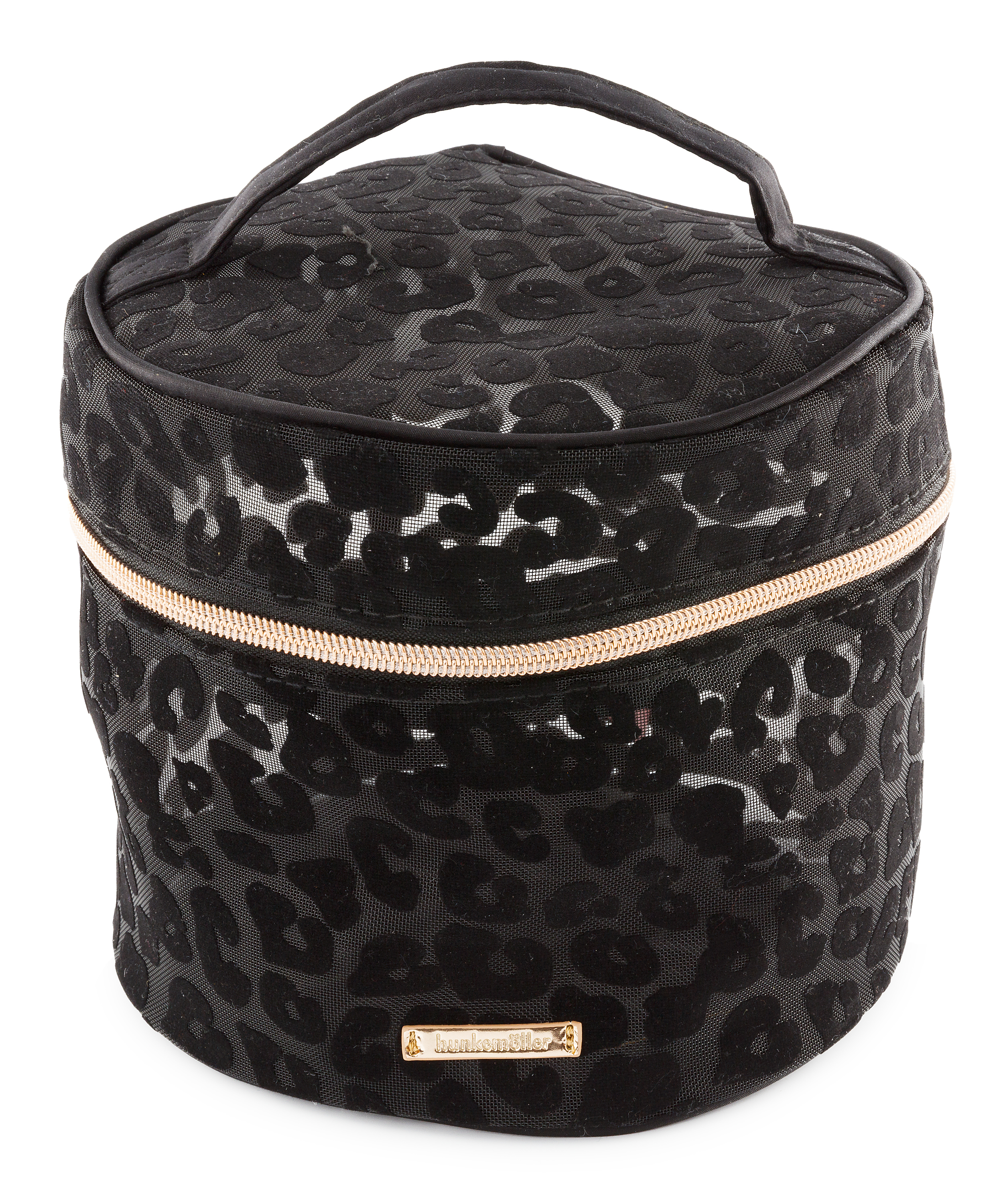 Leopard Large Make-Up Bag, Czarny, main