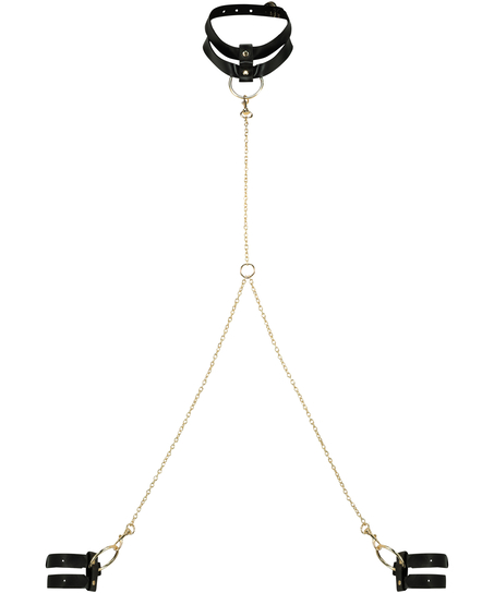 Kajdanki z chokerem Private, Czarny