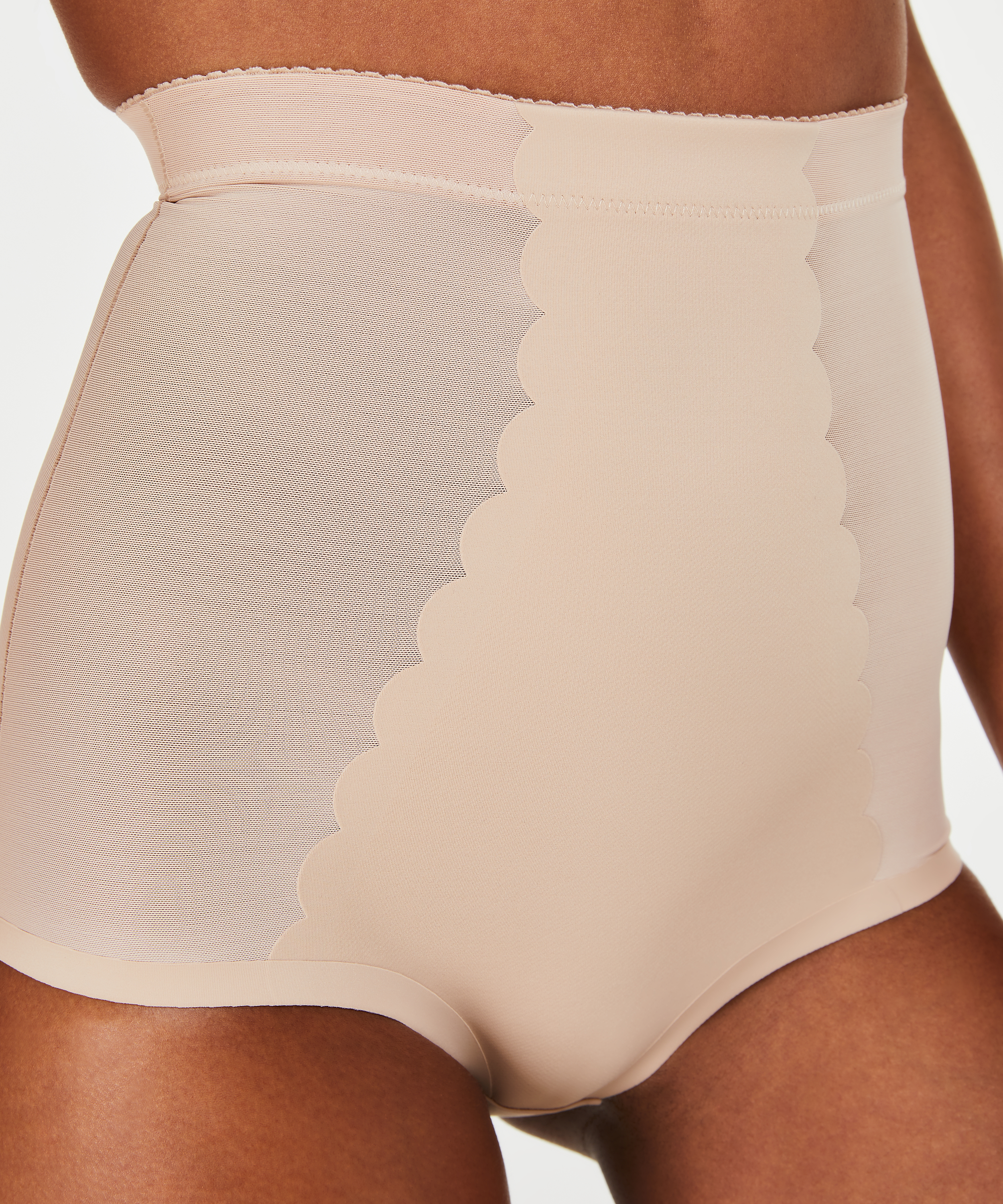 Sculpting scallop high waisted brief - Level 3, Beżowy, main