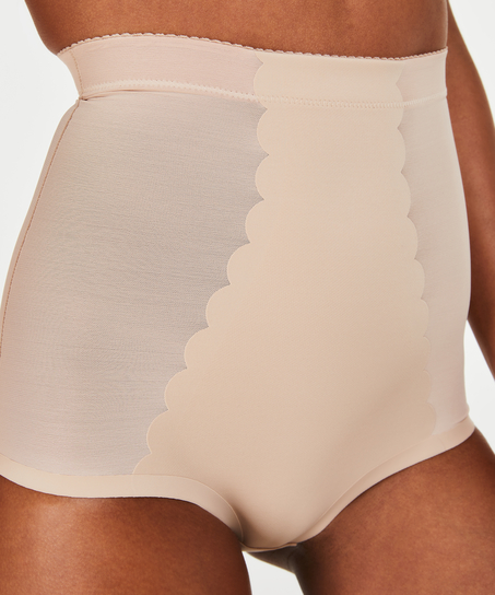 Sculpting scallop high waisted brief - Level 3, Beżowy