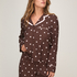 Pyjama Set Poplin Ruffle, Brązowy