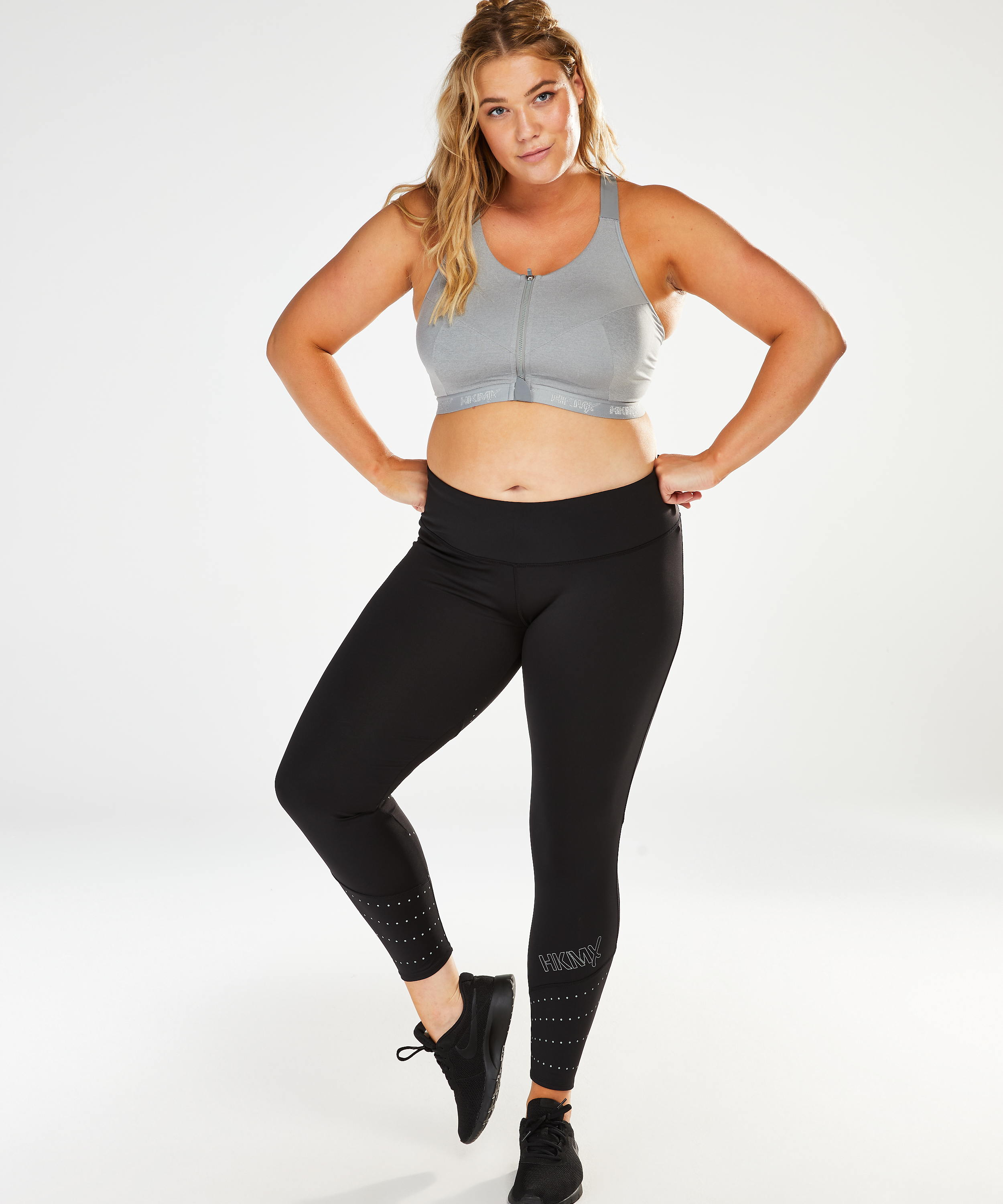 Legginsy HKMX Run Baby Run o normalnej talii, Czarny, main