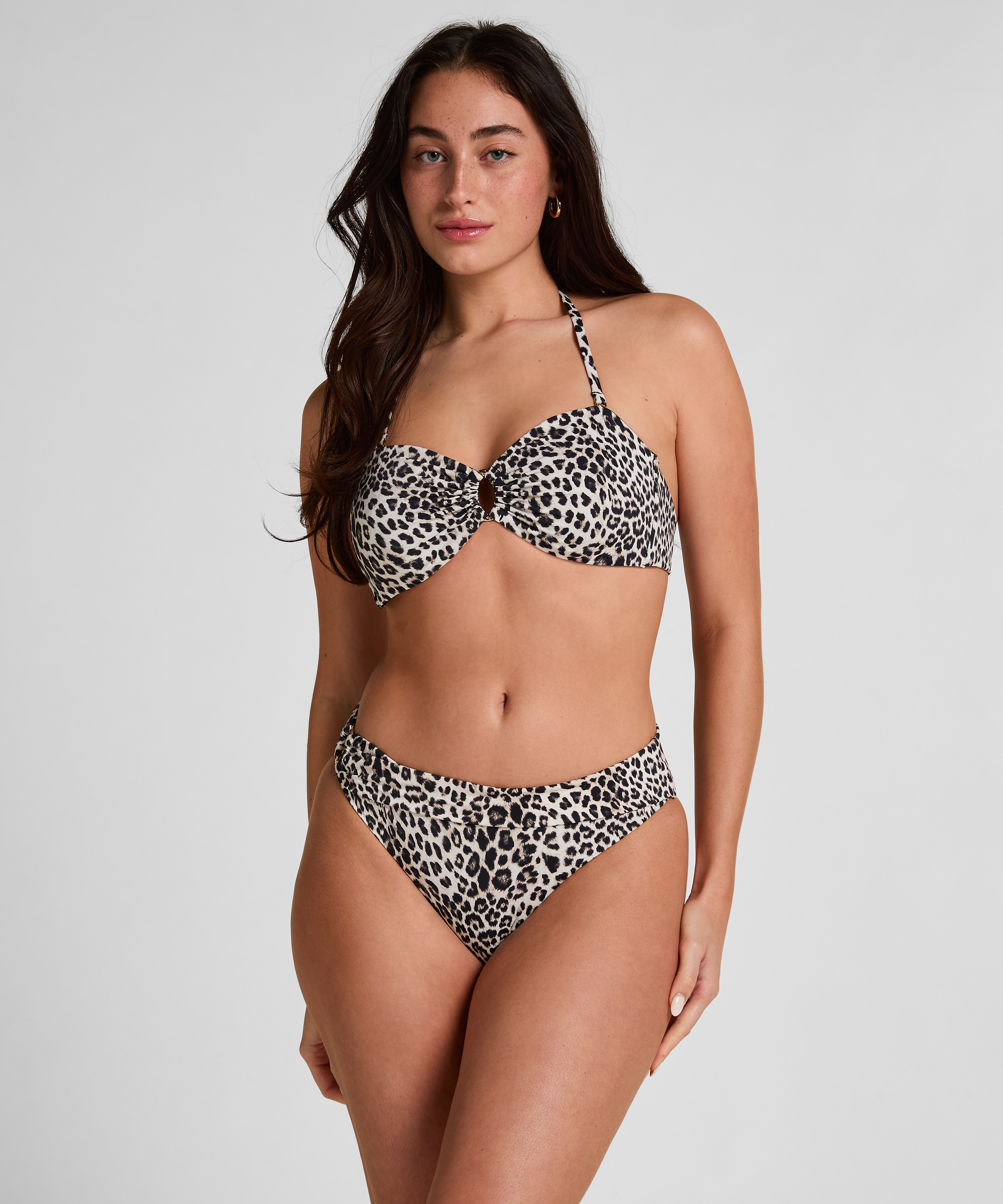 G&oacute;ra od Bikini Bandeau Leopard, Czarny, main