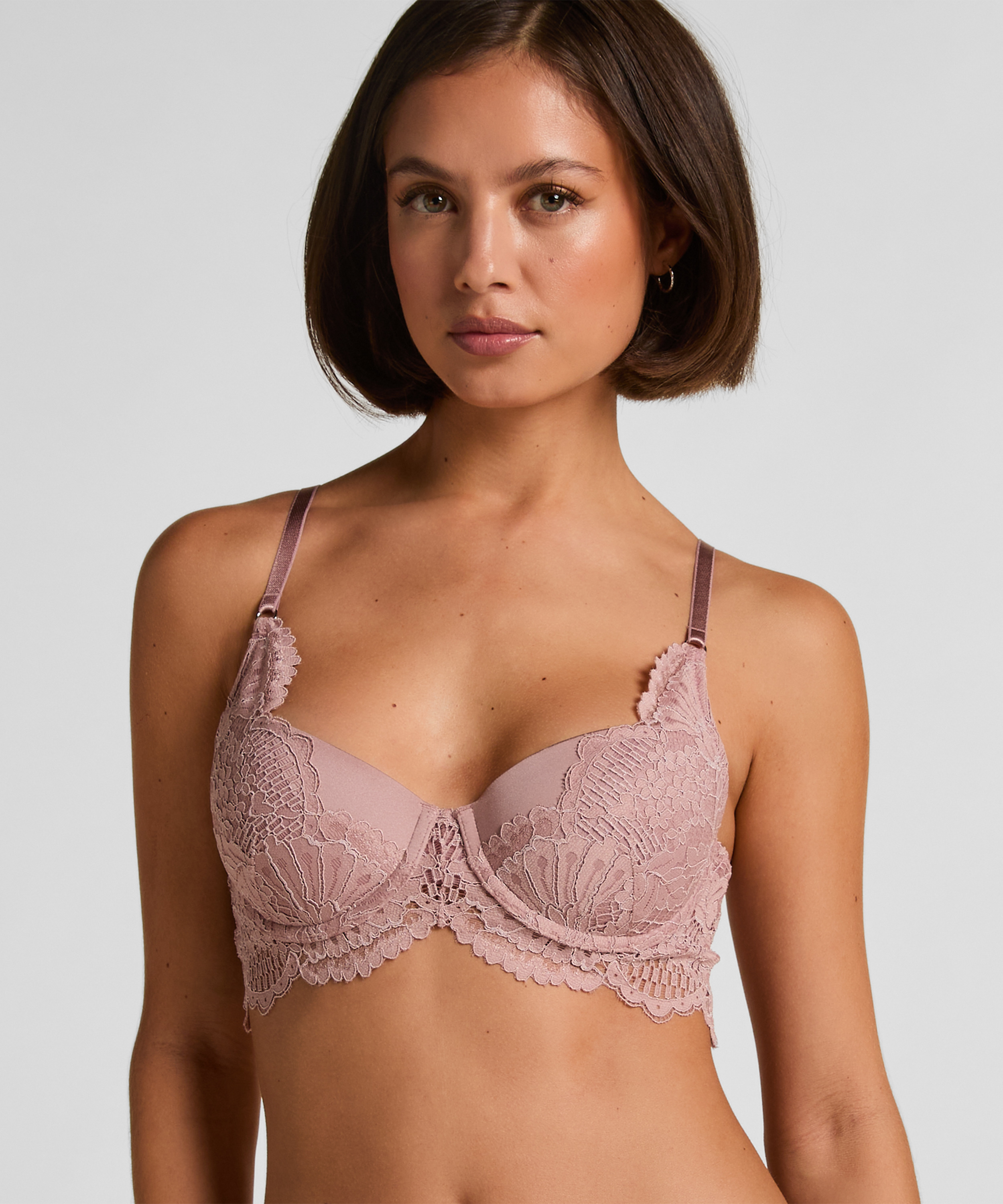 Biustonosz usztywniany z fiszbinami Longline Essie, Fioletowy, main