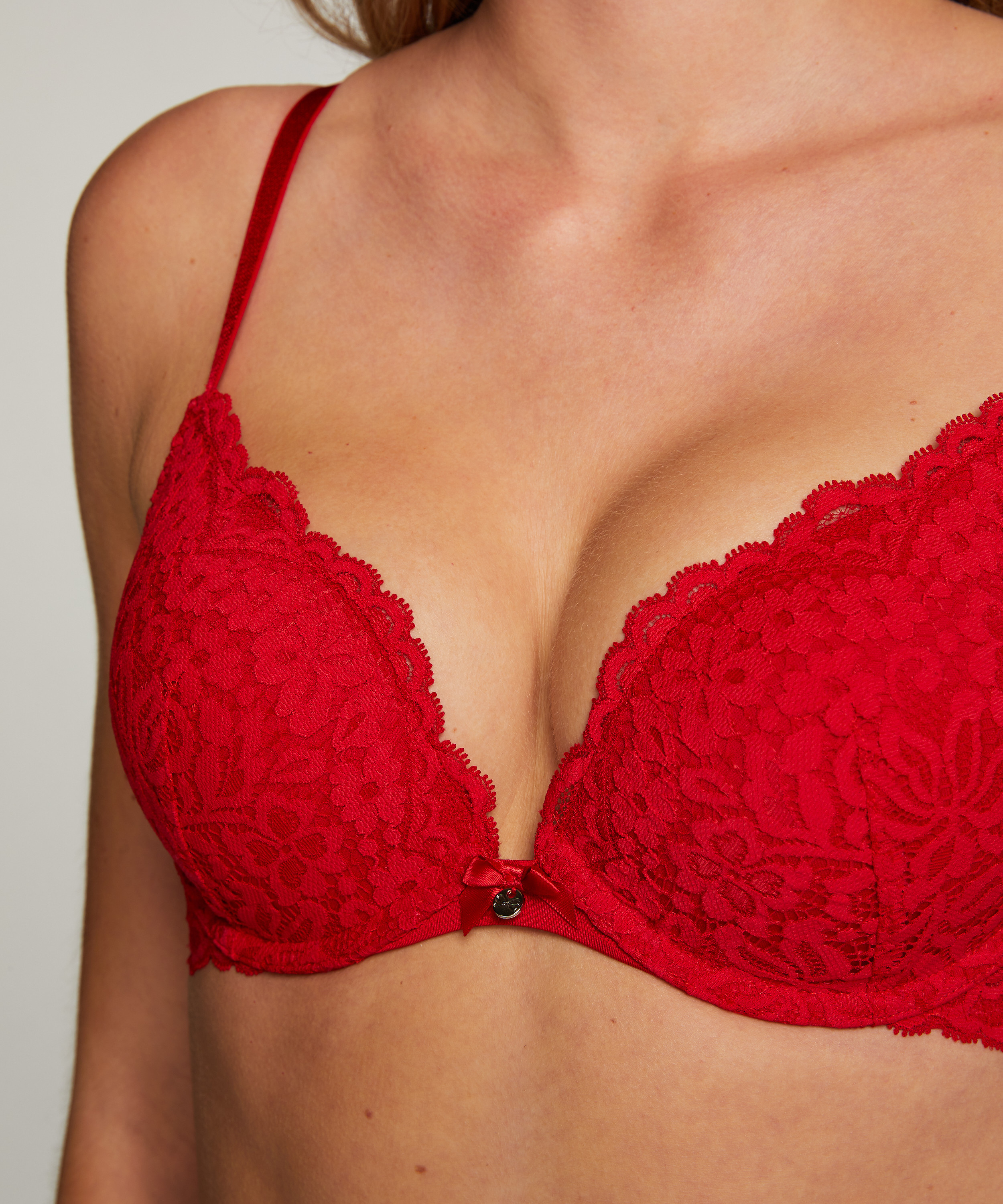 Biustonosz usztywniany push-up Rose, Czerwony, main