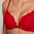 Biustonosz usztywniany push-up Rose, Czerwony