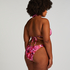 Majtki Bikini Wysoko Krojona Floral, R&oacute;żowy