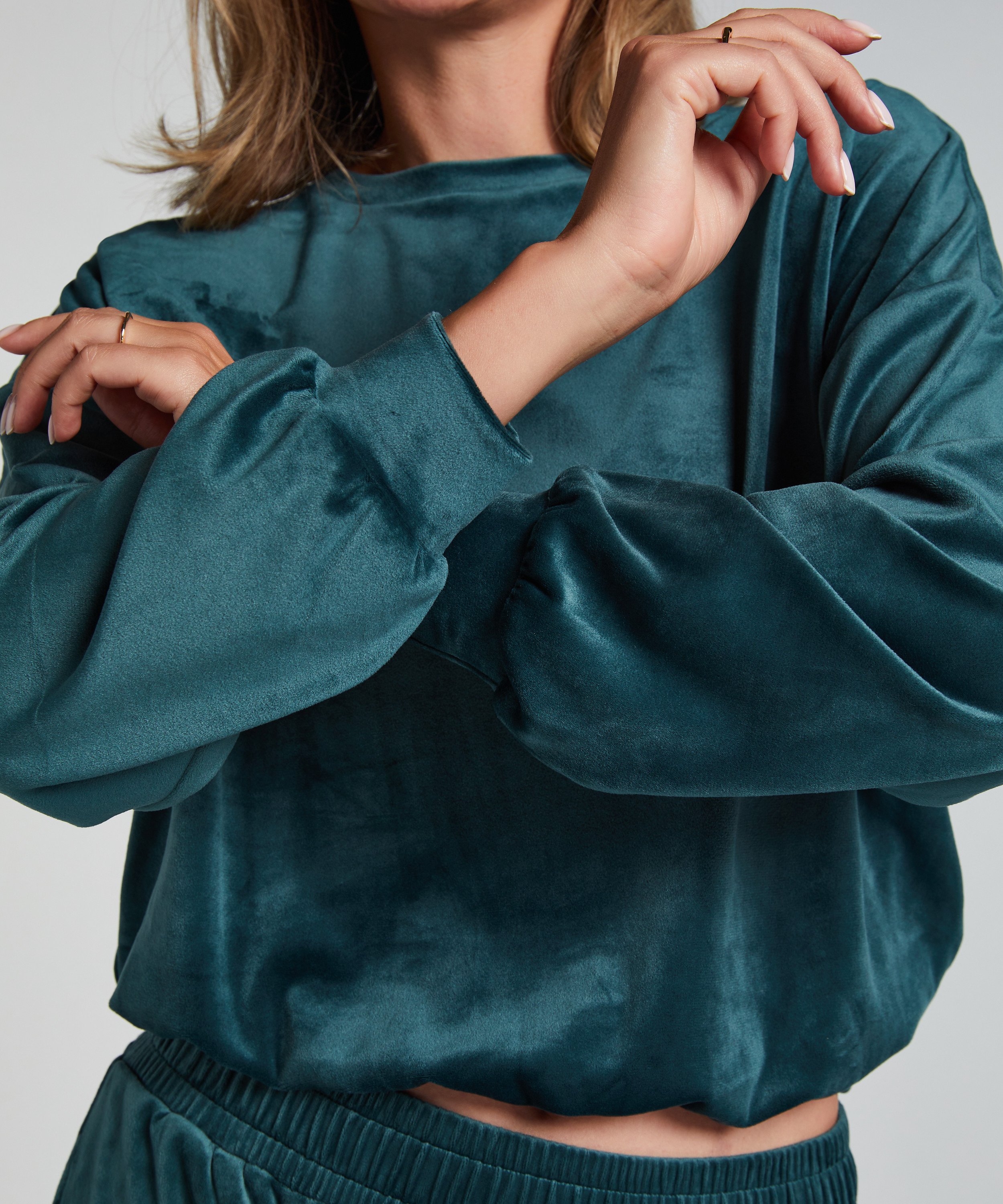 Welurowy top, Zielony, main