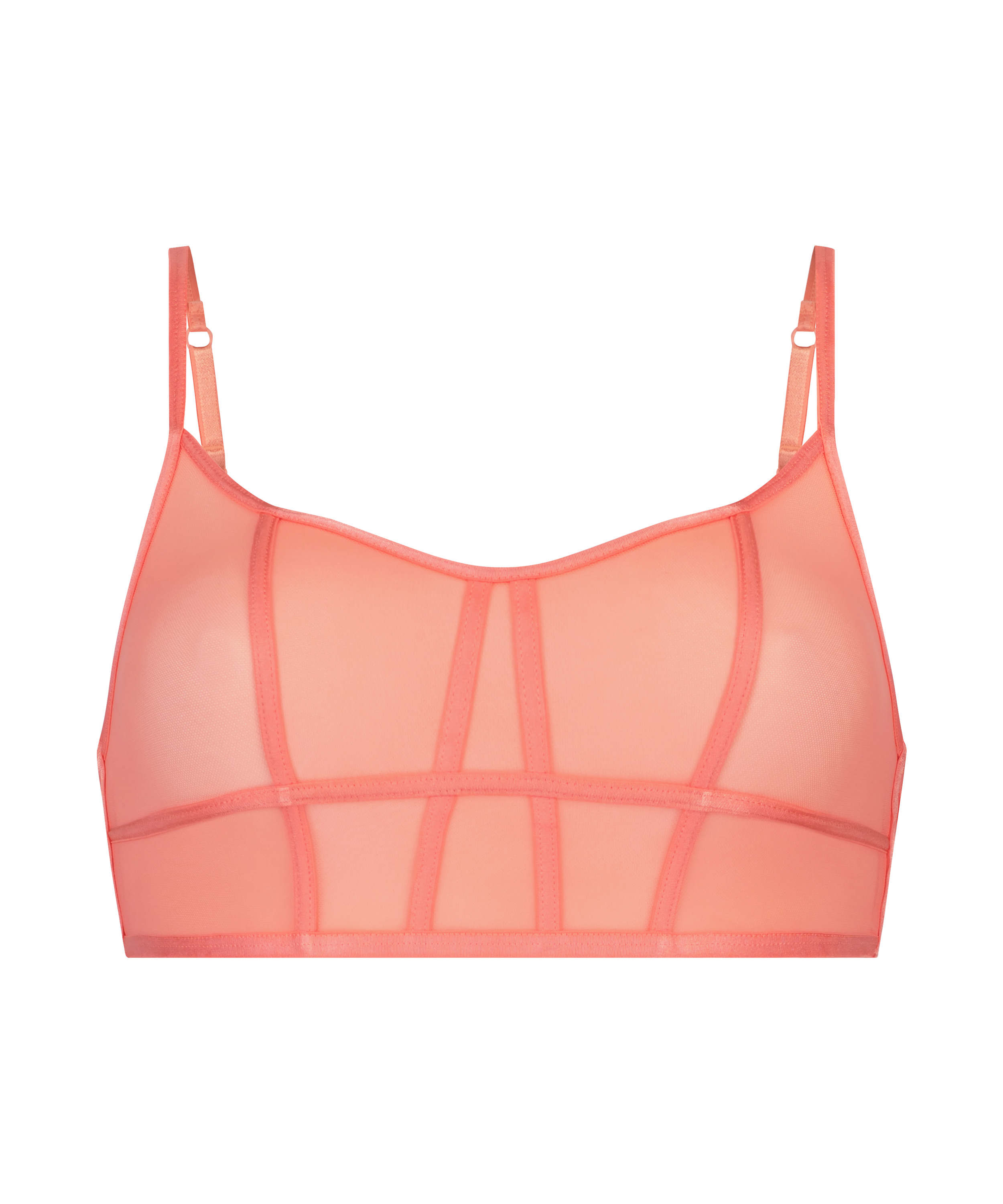 Seksowny biustonosz bralette z siateczki, Pomarańczowy, main