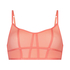 Seksowny biustonosz bralette z siateczki, Pomarańczowy