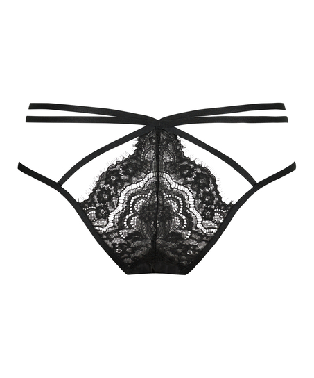 Seraphina majtki brazyliany z otwartym kroczem, Czarny