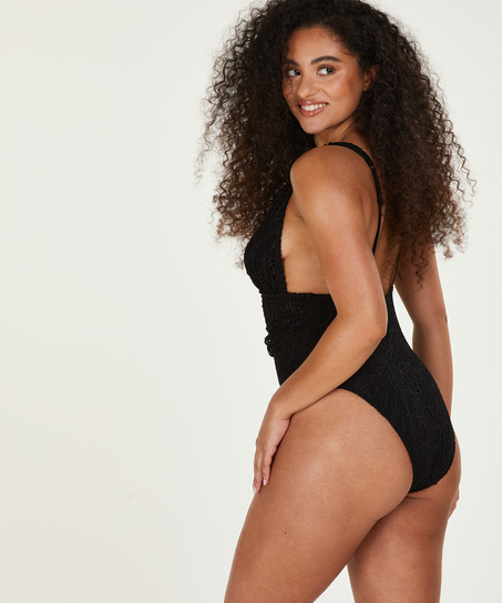 Str&oacute;j kąpielowy szydełkowe, Czarny