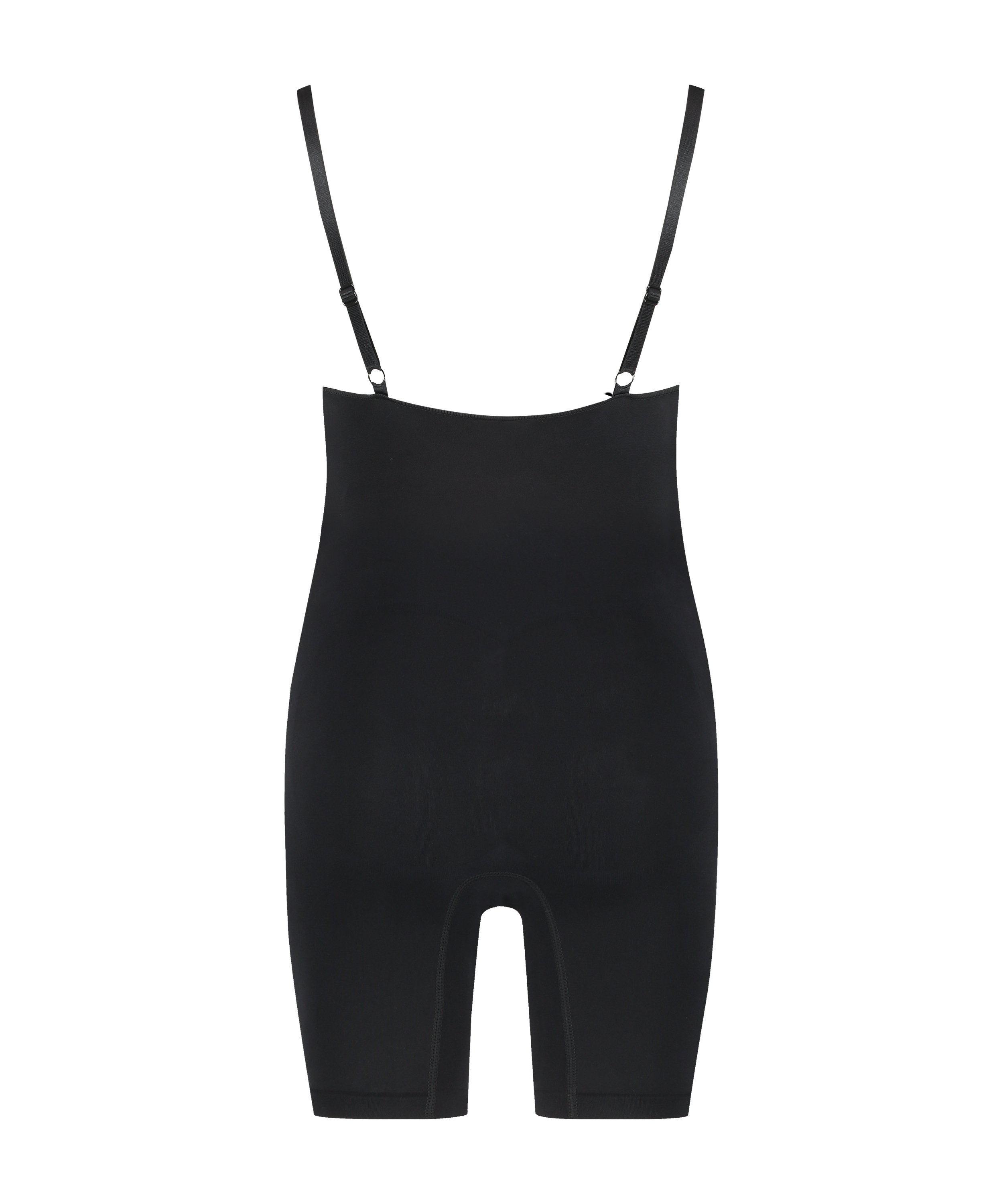 Bezszwowe body podkreślające figurę z wysoko wyciętymi nogawkami, Czarny, main