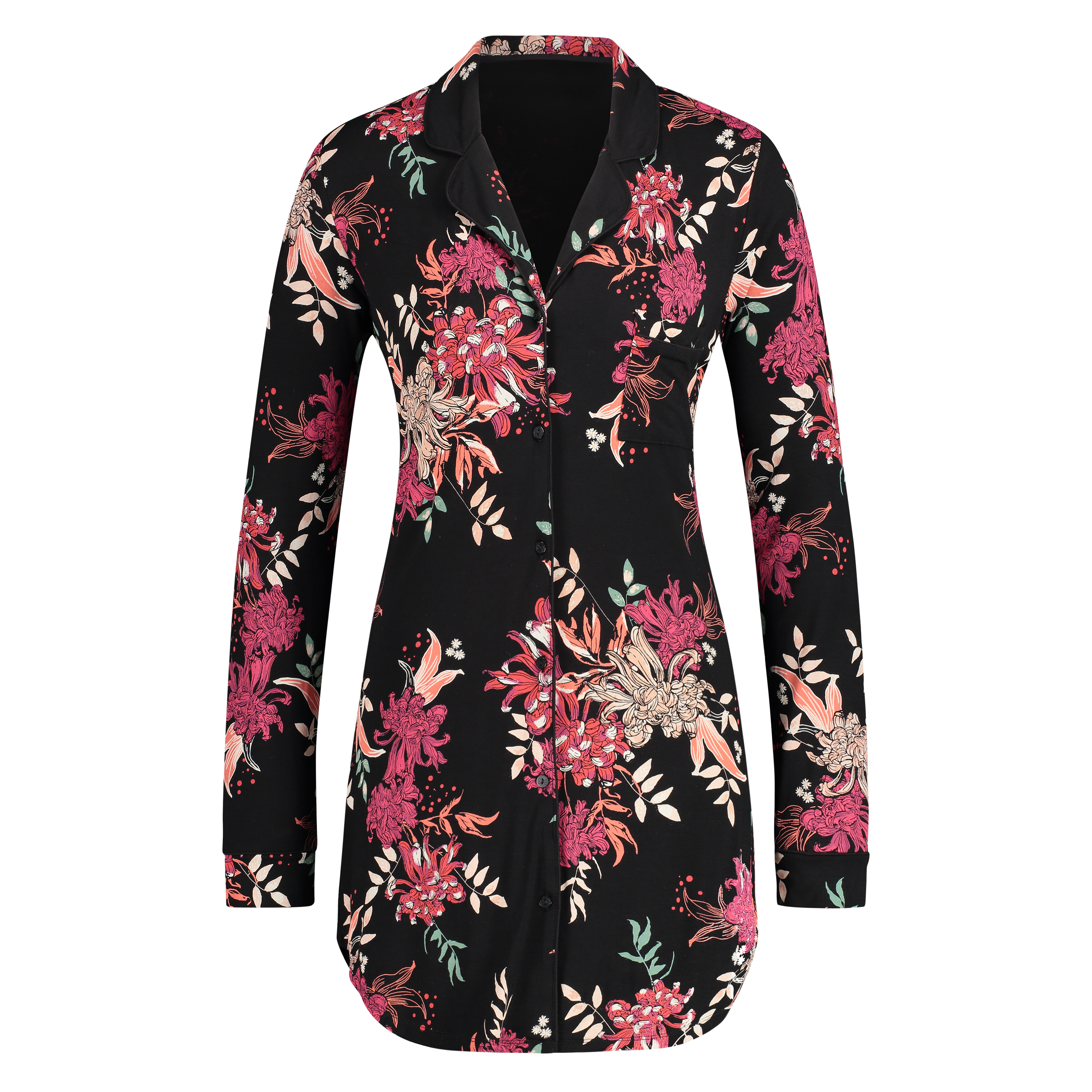 Menshirt nightshirt Jersey, Czarny, main