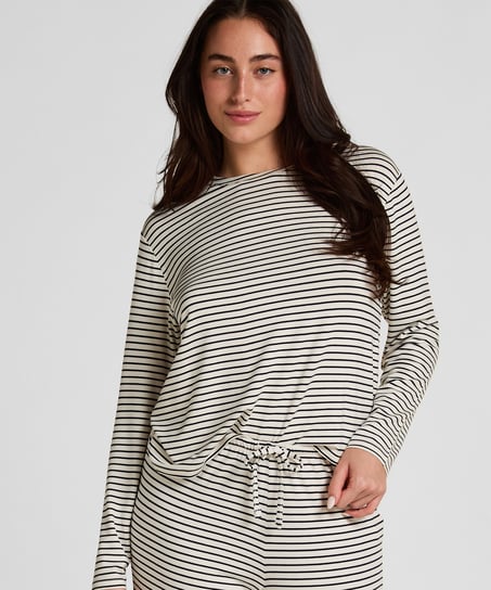 Pyjama Top Loose Jersey, Biały