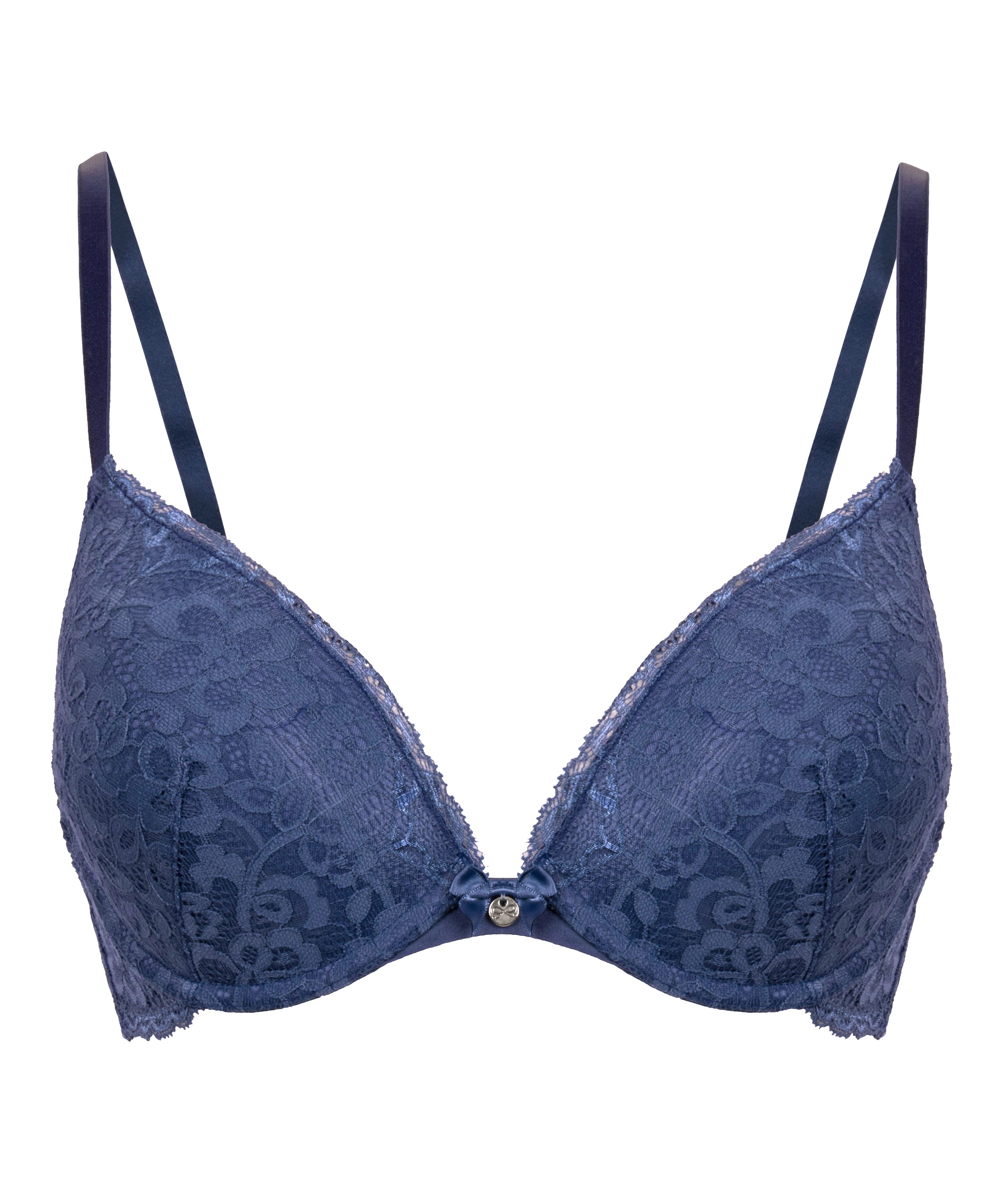 Wyściełany biustonosz push-up z fiszbinami Marine, Niebieski, main