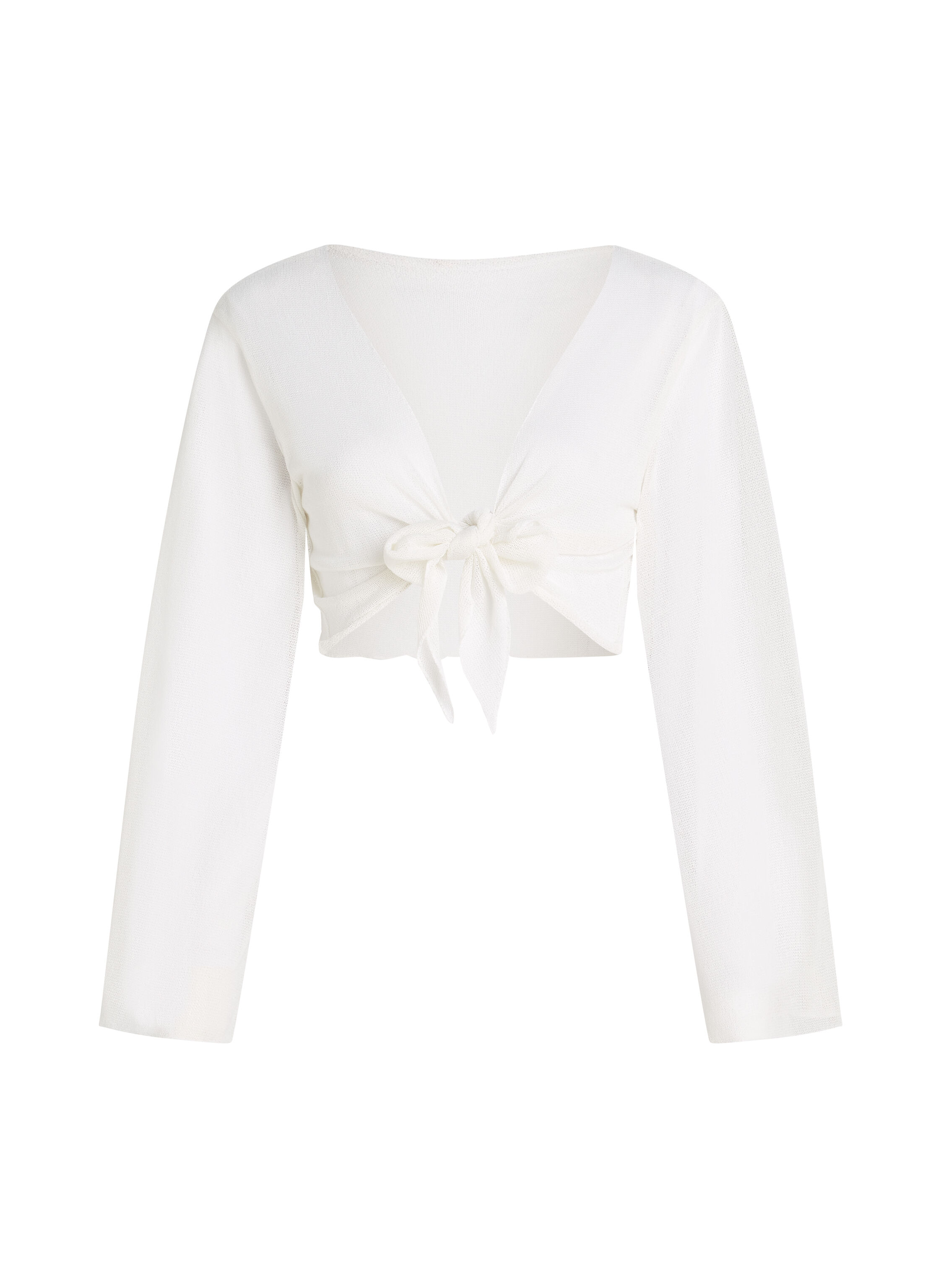 Top z dzianiny plażowej, Biały