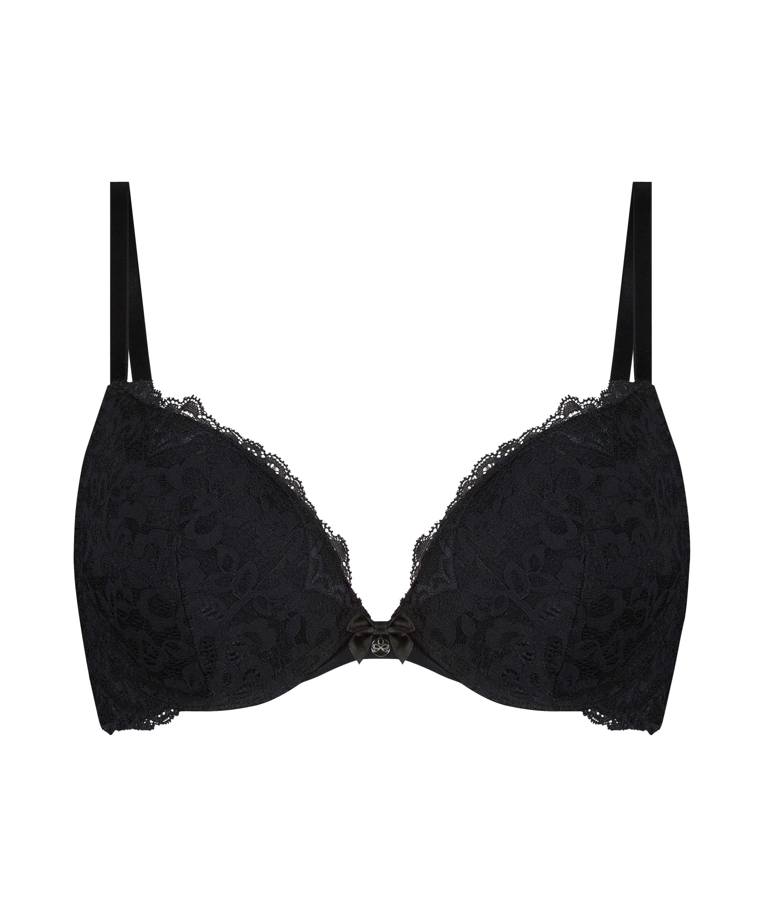 Wyściełany biustonosz push-up z fiszbinami Marine, Czarny, main
