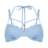 Usztywniany top bikini z fiszbinami Scallop, Niebieski