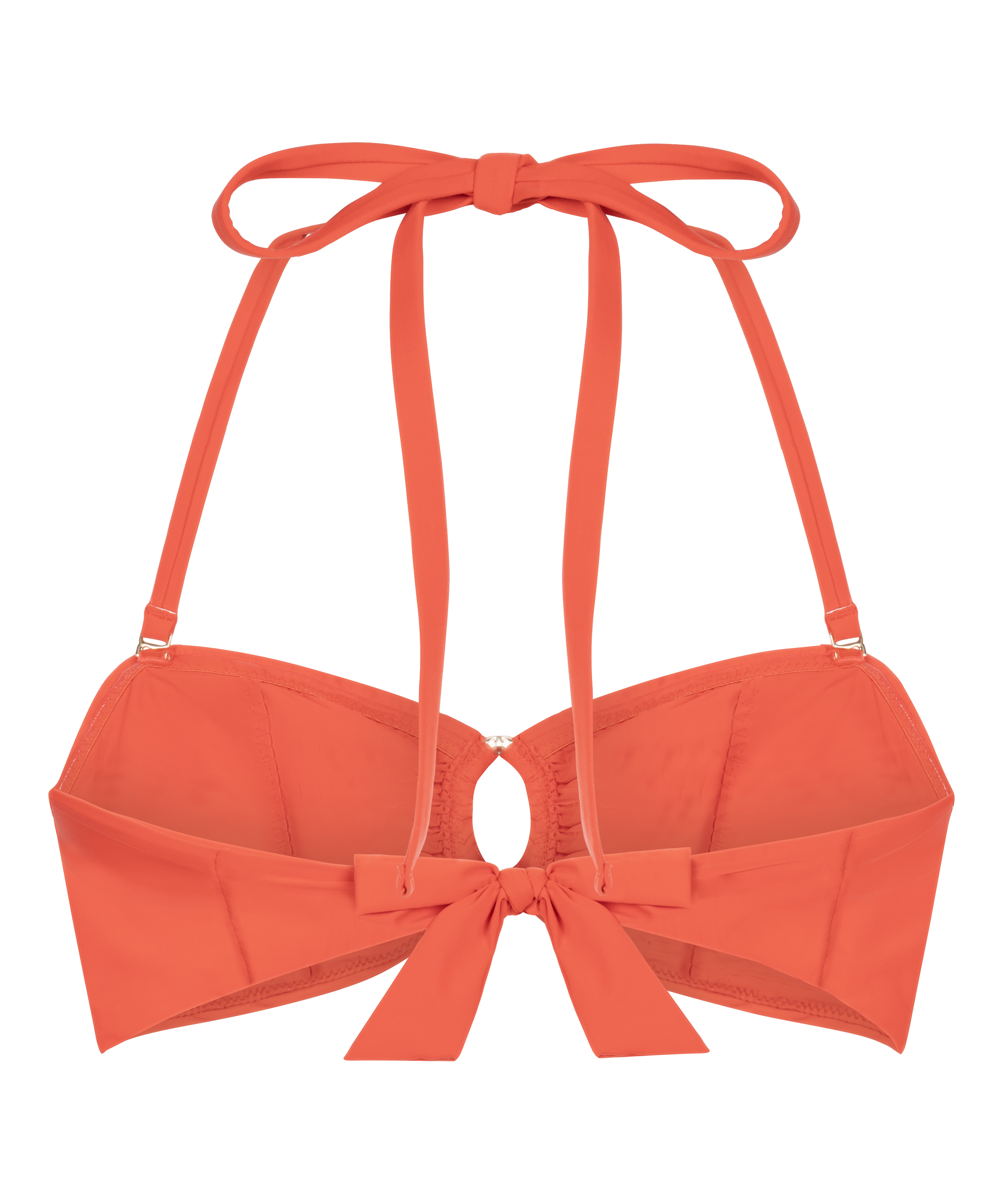 Luksusowy Top Bikini Bandeau z K&oacute;łkiem, Czerwony, main