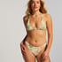 Majtki Bikini Wysoko Krojona Tropics, Biały