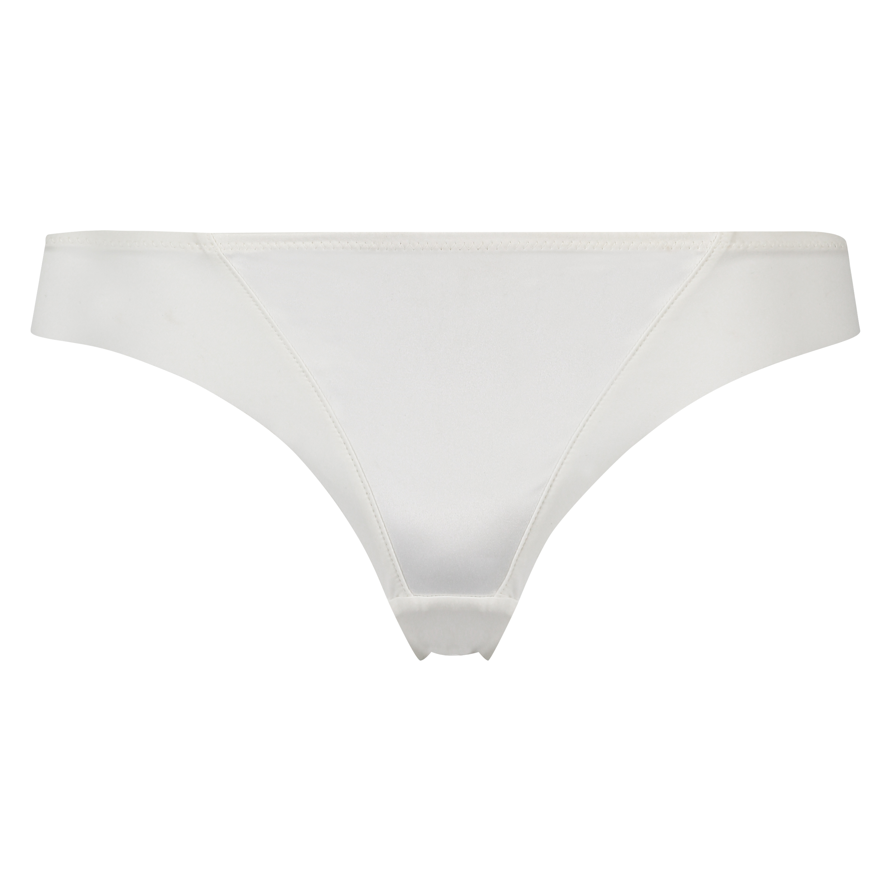 Satin fleece thong, Biały, main