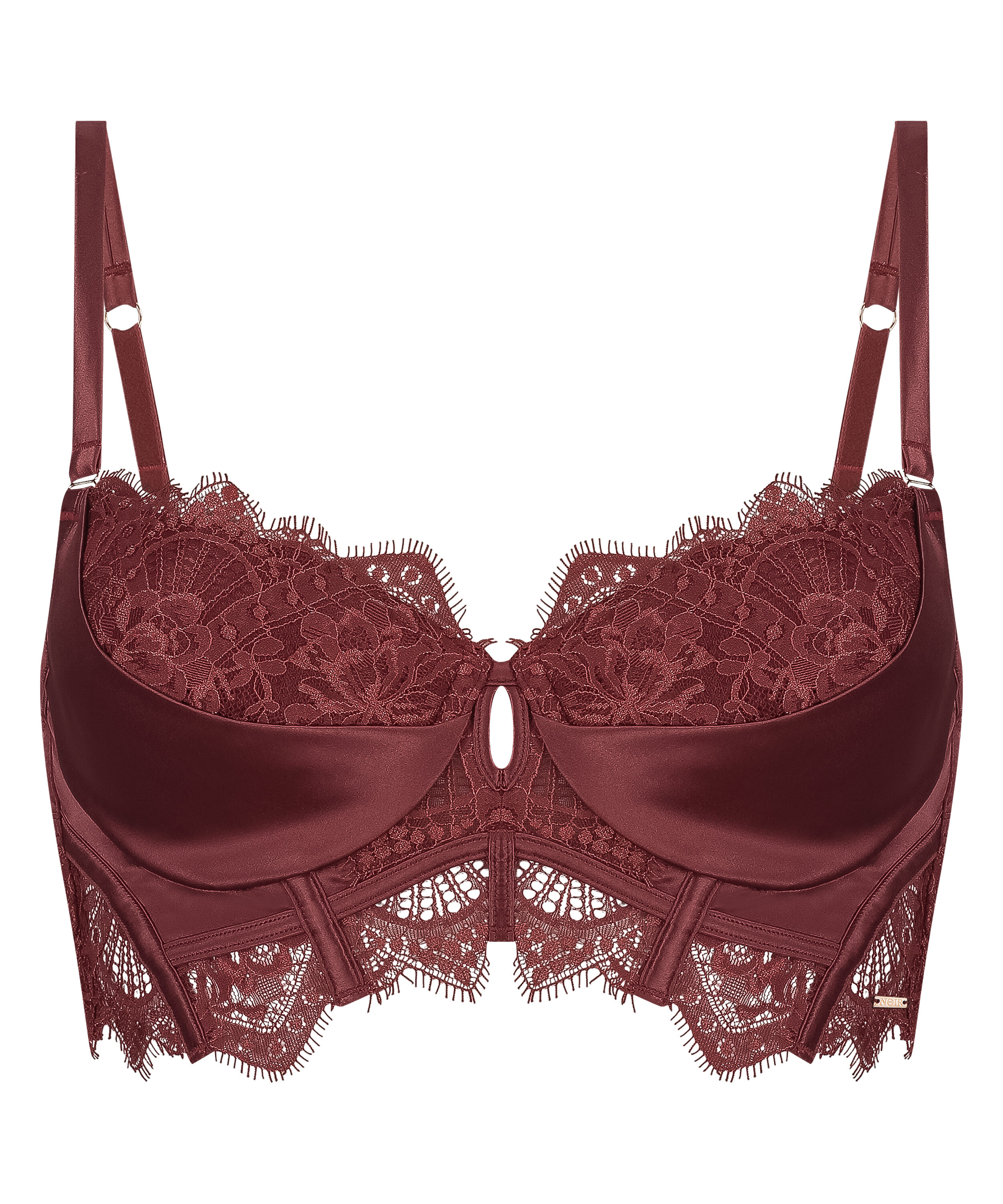 Zoe Padded Longline Underwired Bra, Czerwony