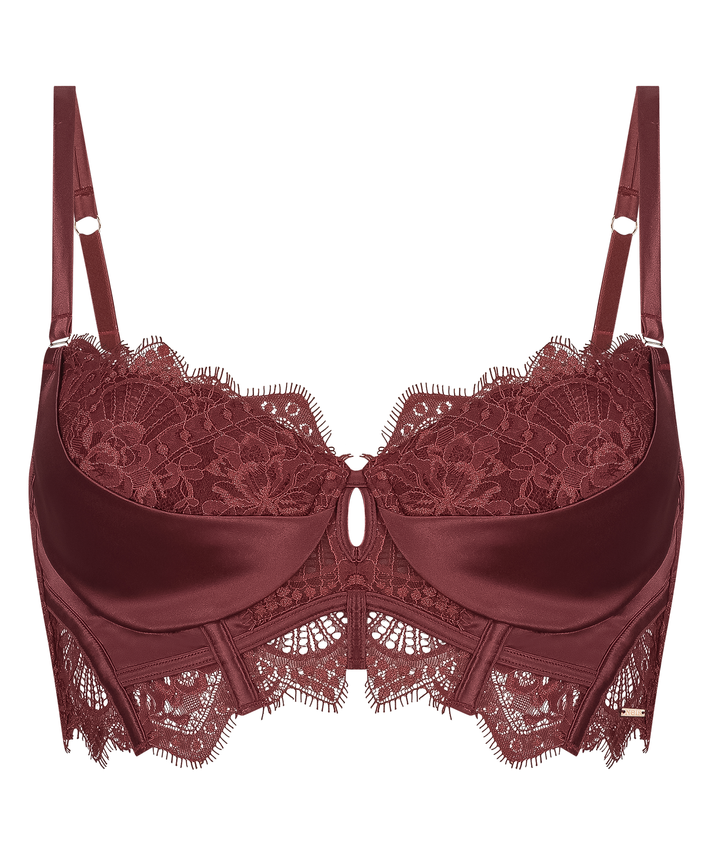Zoe Padded Longline Underwired Bra, Czerwony, main