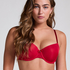 Demi Padded Underwired Bra, Czerwony