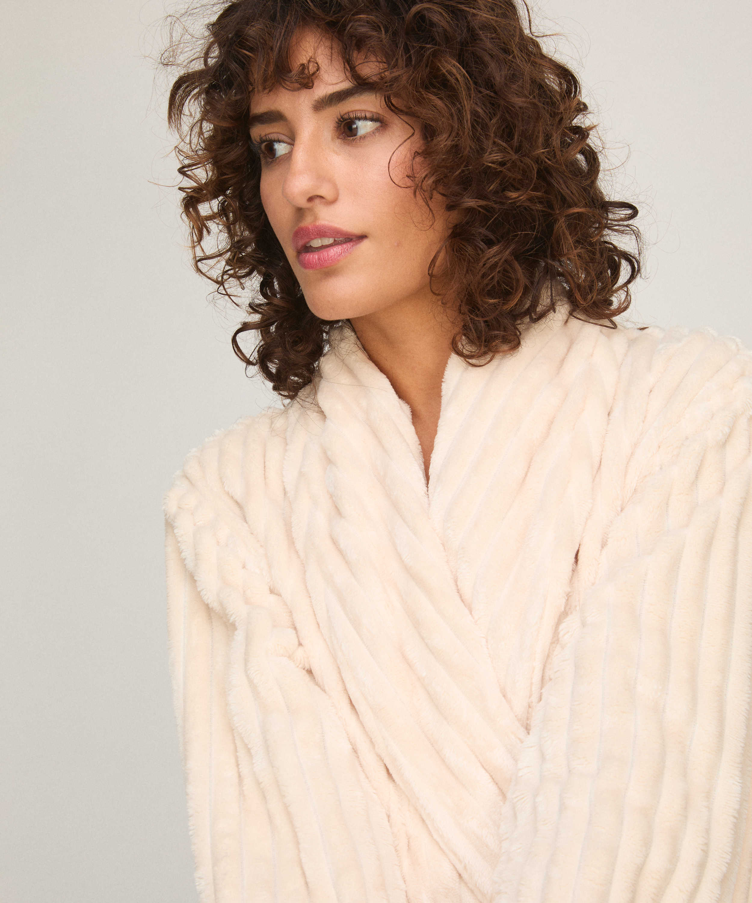 Szlafrok Jacqueared Fleece, Biały, main