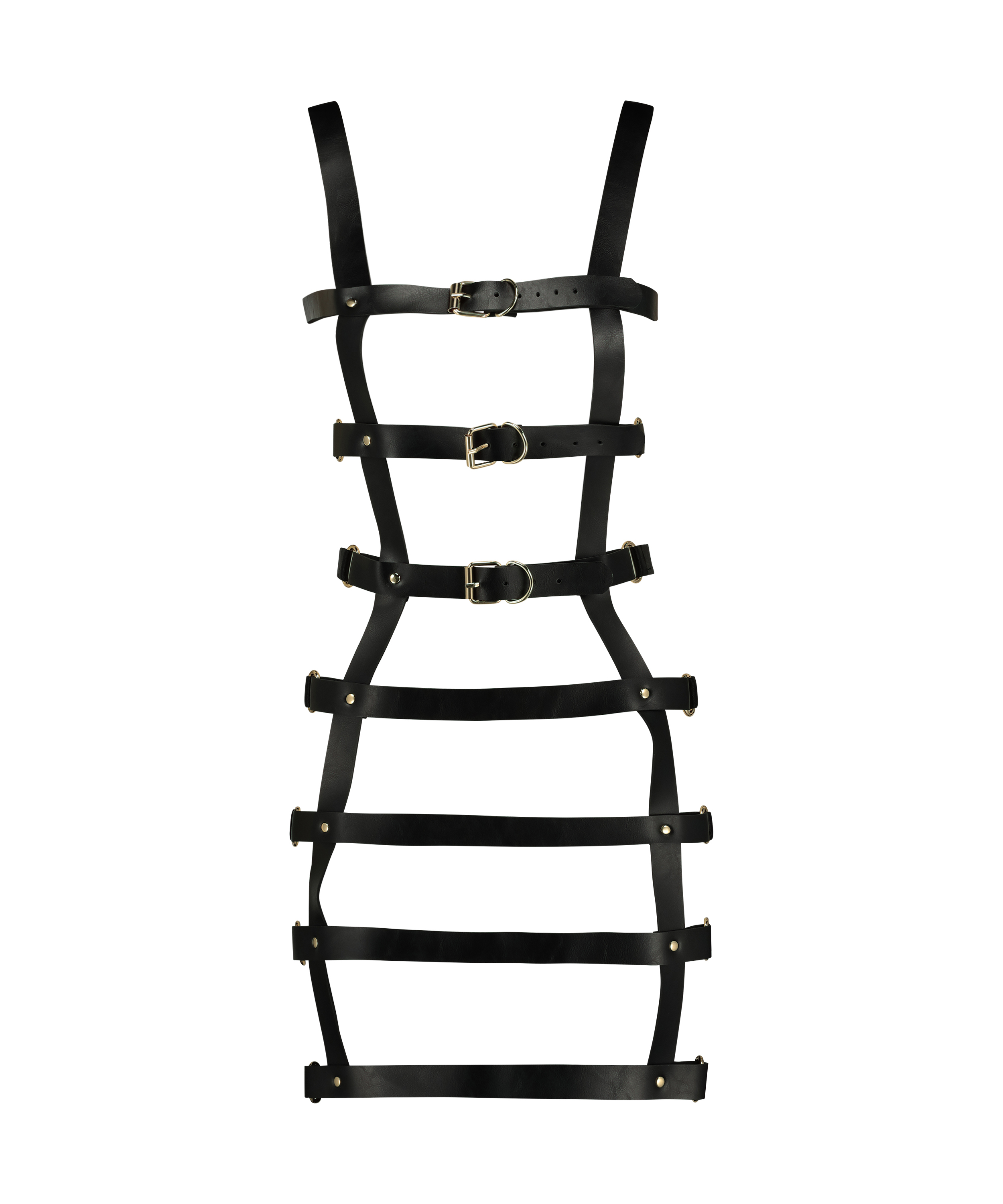 Sukienka gorsetowa z pask&oacute;w Private, Czarny, main