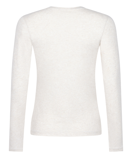 Bluzka z długim rękawem z miękkiej bawełny, Beżowy