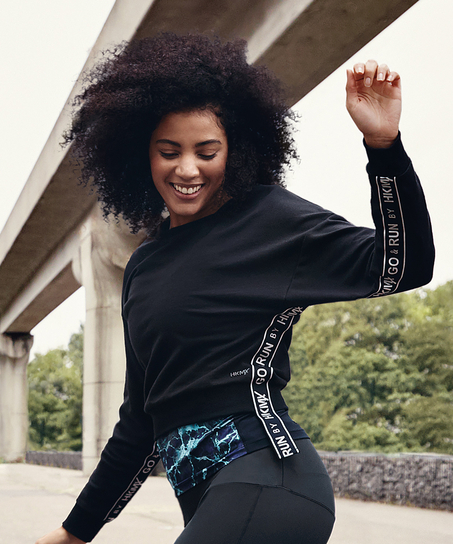 HKMX cropped sweater, Czarny