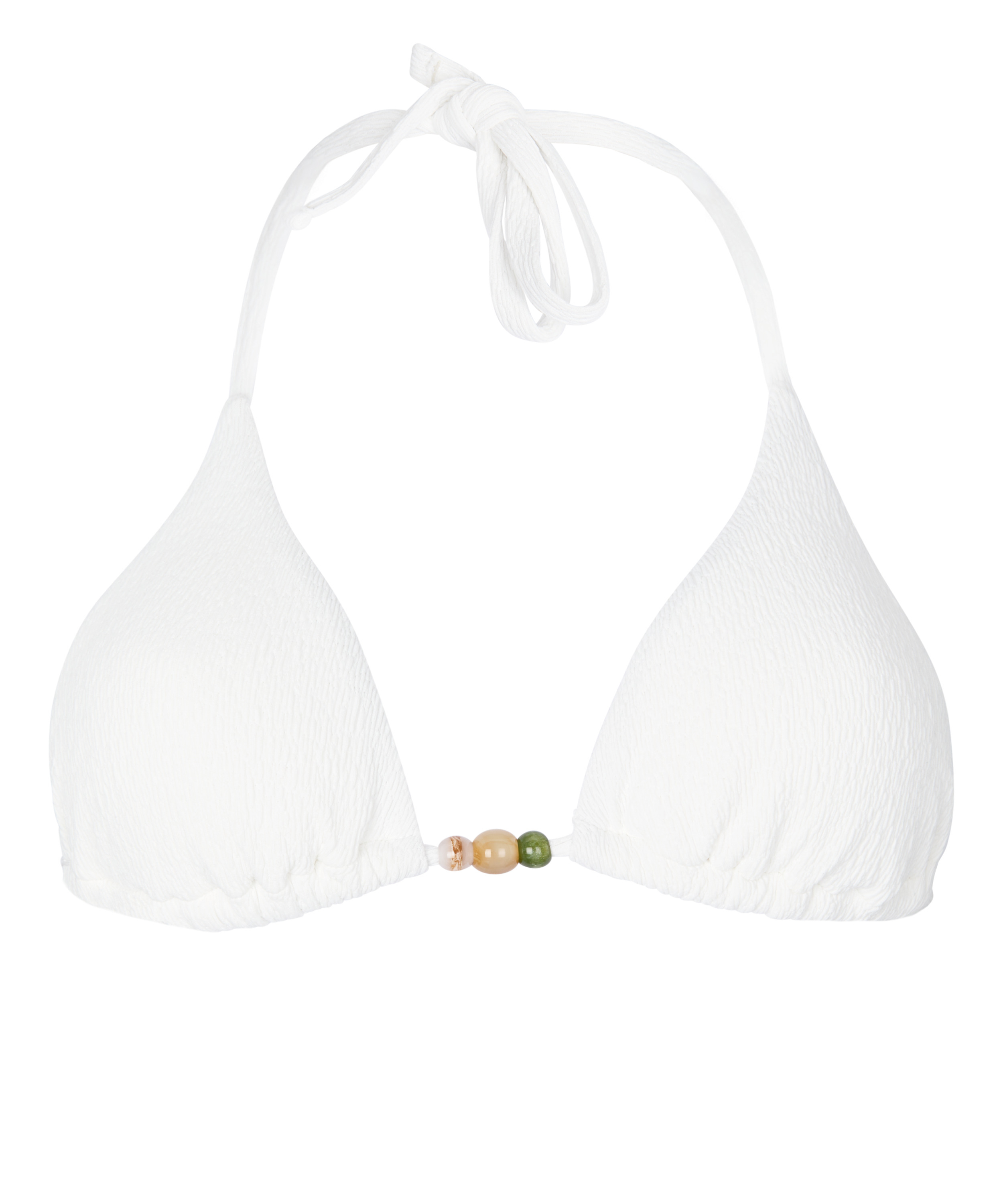 Tr&oacute;jkątny Top Bikini Crinkle, Biały, main
