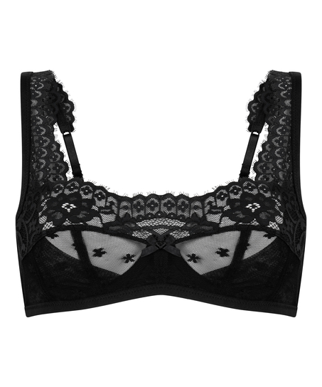 Nieusztywniany biustonosz z fiszbinami Valora, Czarny