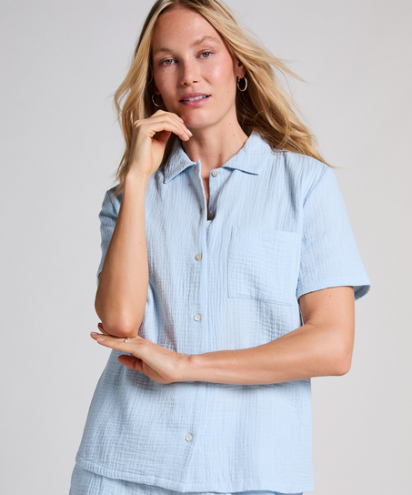 Muślinowa narzutka, Niebieski