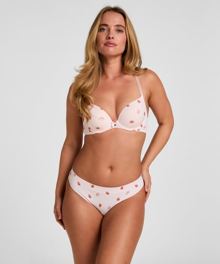 Biustonosz usztywniany z fiszbinami Plunge, R&oacute;żowy