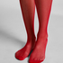 Pończochy Samonośne Fishnet, Czerwony
