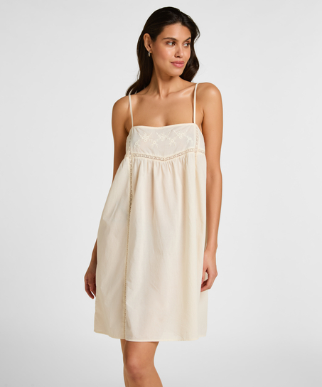 Slipdress Embroidery, Biały