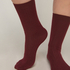 Cashmere Blend Ribbed Socks, Czerwony