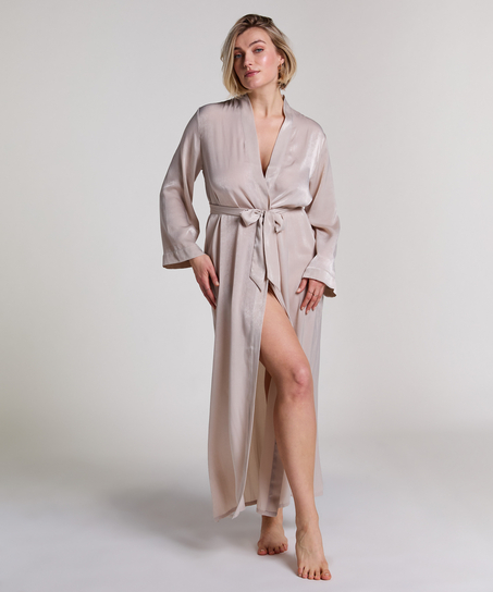 Satynowe kimono, Beżowy