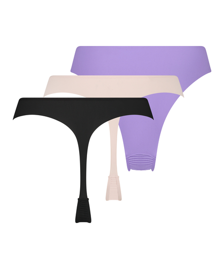 Zestaw 3 par string&oacute;w, R&oacute;żowy