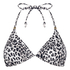Tr&oacute;jkątny Top Bikini Leopard, Czarny