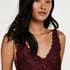 Long slip dress Modal lace, Czerwony