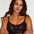Biustonosz bralette z siateczki Glossy, Czarny