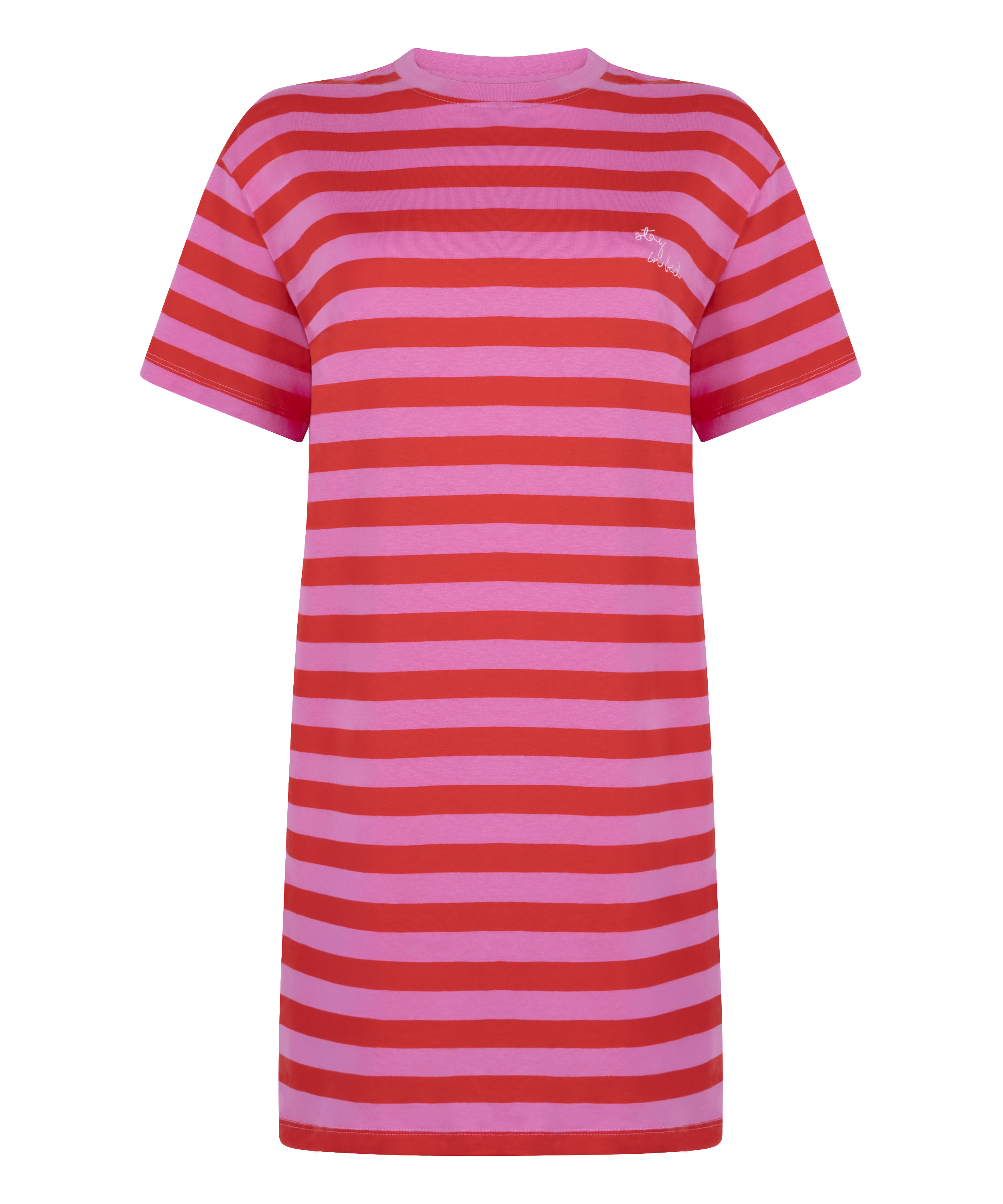 Koszula nocna z okrągłym dekoltem, R&oacute;żowy, main