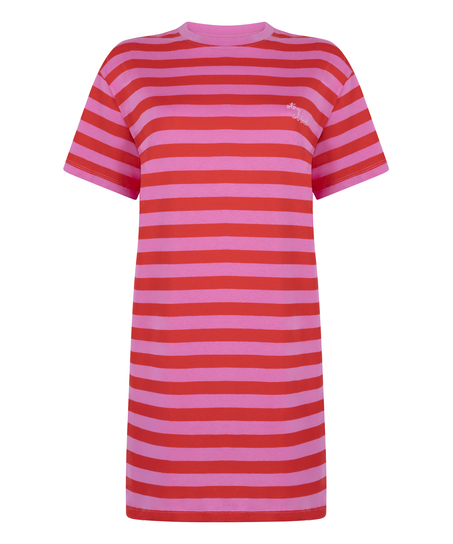 Koszula nocna z okrągłym dekoltem, R&oacute;żowy