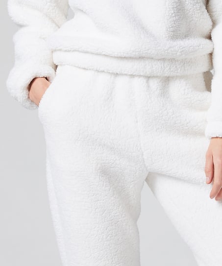 Polarowe spodnie Snuggle, Biały