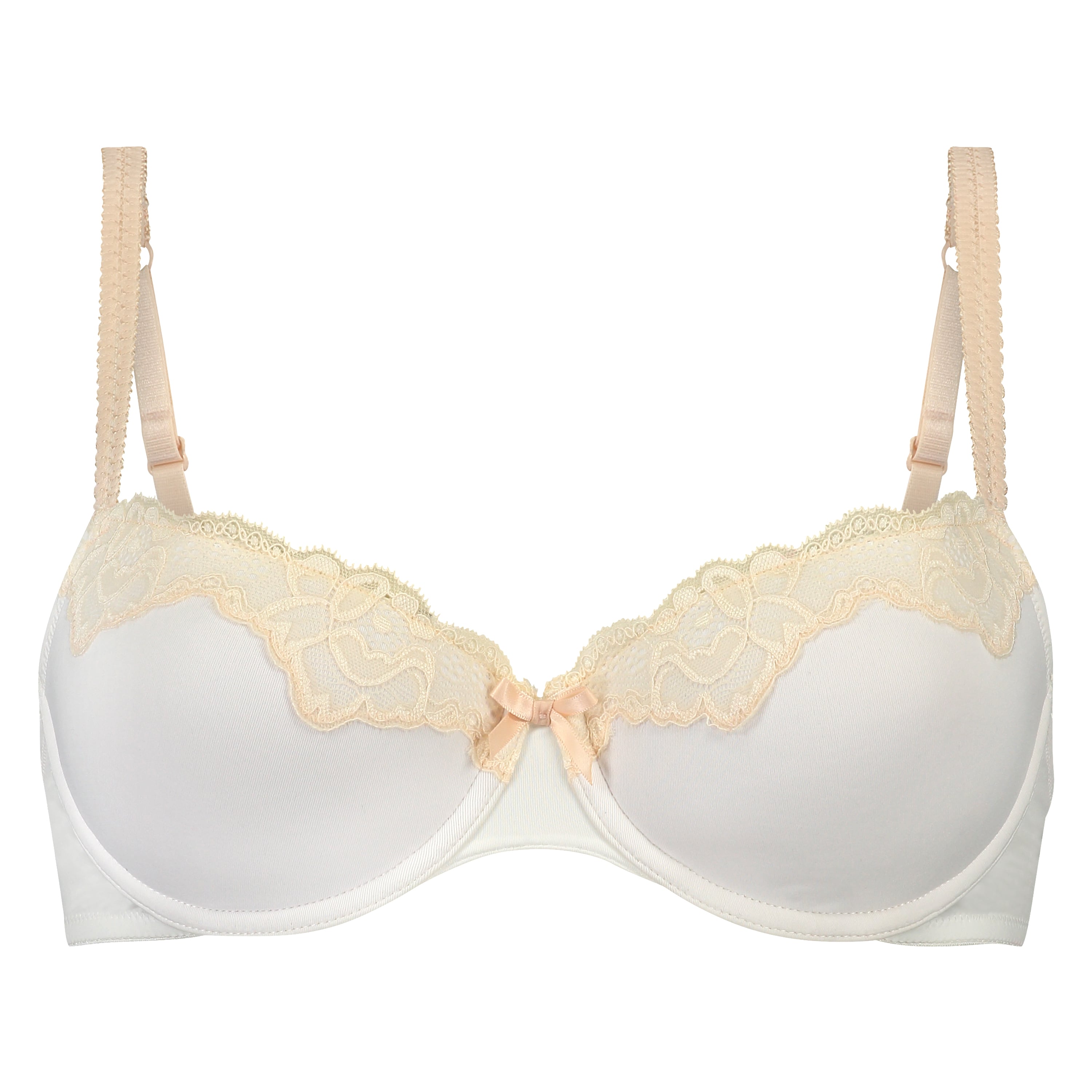 Biustonosz usztywniany z fiszbinami Secret Lace, Biały, main